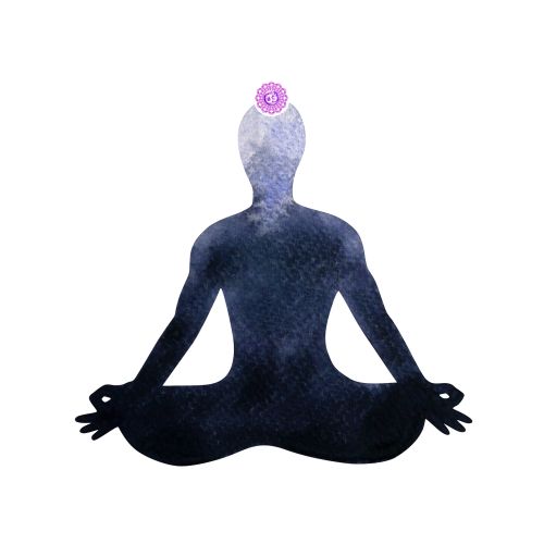 violet crown chakra human lotus pose yoga