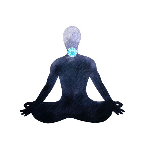 blue throat chakra human lotus pose yoga