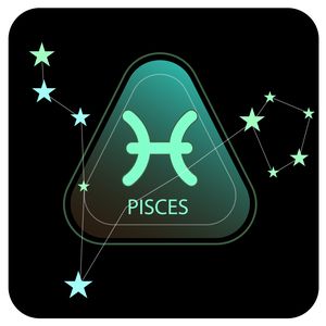 black and green gradient zodiac sign and constellation Pisces Star signs